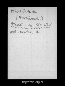 Niedźwiada. Files of Gostynin district in the Middle Ages. Files of Historico-Geographical Dictionary of Masovia in the Middle Ages