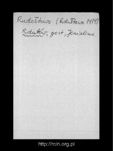 Rdut&oacute;w. Files of Gostynin district in the Middle Ages. Files of Historico-Geographical Dictionary of Masovia in the Middle Ages