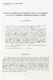 Seasonal variations and changes in the diet of southern river otter in different freshwater habitats in Chile