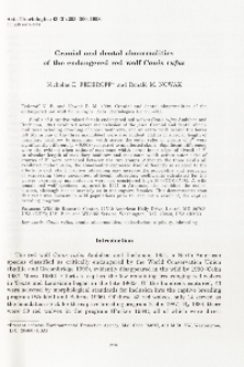 Cranial and dental abnormalities of the endangered red wolf Canis rufus