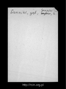 Sanniki. Files of Gostynin district in the Middle Ages. Files of Historico-Geographical Dictionary of Masovia in the Middle Ages