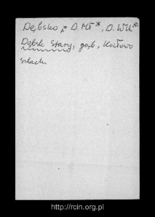 Stary Dębsk. Files of Gostynin district in the Middle Ages. Files of Historico-Geographical Dictionary of Masovia in the Middle Ages