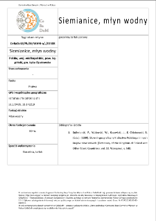 Siemianice, watermill