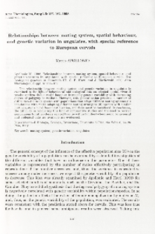 Relationships between mating system, spatial behaviour, and genetic variation in ungulates, with special reference to European cervids