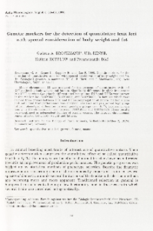 Genetic markers for the detection of quantitative trait loci with special consideration of body weight and fat