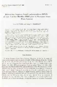 Bisoniana 116. Restriction fragment length polymorphism (RFLP) of exon 2 of the MhcBibo-DRB3 gene in European bison Bison bonasus