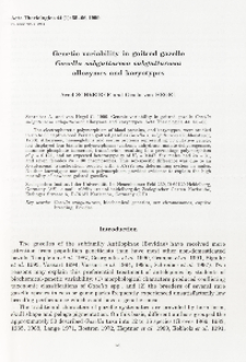 Genetic variability in goitred gazelle Gazella subgutturosa subgutturosa: allozymes and karyotypes