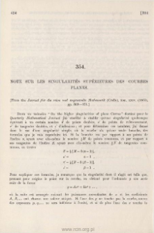 Note sur les singularit&eacute;s sup&eacute;rieures des courbes planes