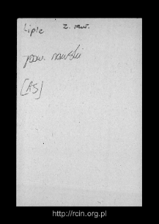 Lipie. Files of Rawa Mazowiecka district in the Middle Ages. Files of Historico-Geographical Dictionary of Masovia in the Middle Ages