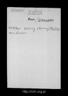 Kuźmy. Files of Rawa Mazowiecka district in the Middle Ages. Files of Historico-Geographical Dictionary of Masovia in the Middle Ages