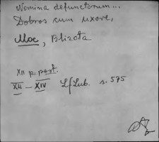 Kartoteka Słownika staropolskich nazw osobowych; Mo - Mor-