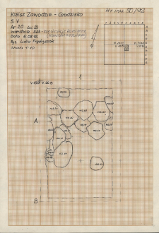 KZG, V 20 B, plan archeologiczny wykopu