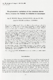 Morphometric variation of the common shrew Sorex araneus in Poland, in relation to karyotype
