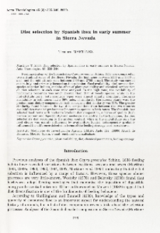 Diet selection by Spanish ibex in early summer in Sierra Nevada