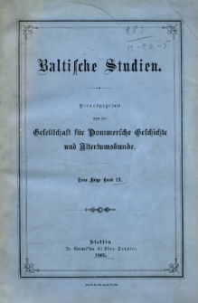 Baltische Studien. Neue Folge Bd. 9 (1905)