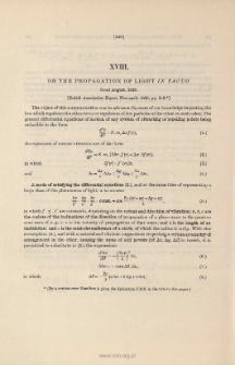 On the Propagation of Light in vacuo. (1838)