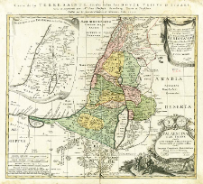 Palaestina in in XII Tribvs divisa, Cvm Terris Adiacentibvs = Carte de la Terre Sainte divisée selon les Douze Tribus D'Israel