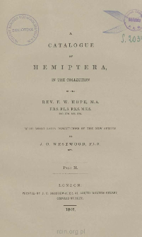 A catalogue of Hemiptera in the collection with short latin descriptions of the new species. Part 2