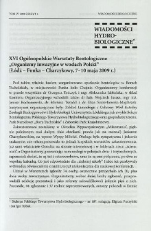 XVI Og&oacute;lnopolskie Warsztaty Bentologiczne "Organizmy inwazyjne w wodach Polski" (Ł&oacute;dź - Funka - Charzykowy, 7-10 maja 2009 r.)