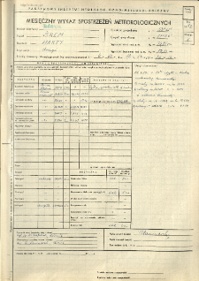 Miesięczny wykaz spostrzeżeń meteorologicznych. Październik 1957