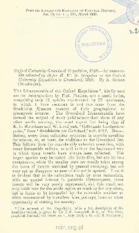 Oxford University Greenland Expedition, 1928 - Ichneumonid&aelig; collected by Major R. W. G. Hingston on the Oxford University Expedition to Greenland, 1928