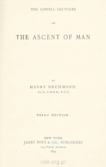 The Lowell lectures on the ascent of man
