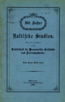 Baltische Studien. Neue Folge Bd. 26 (1924)