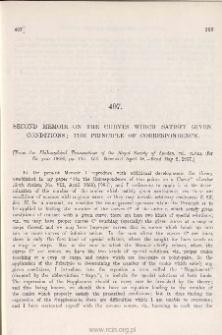 Second Memoir on the Curves which satisfy given Conditions; the Principle of Correspondence