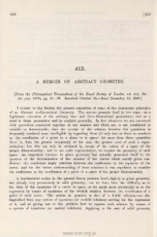 A Memoir on Abstract Geometry
