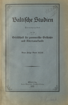 Baltische Studien. Neue Folge Bd. 34 (1932)