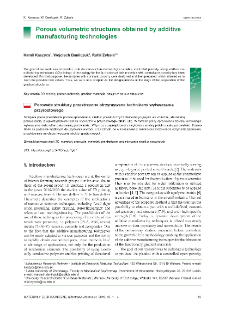 Porous volumetric structures obtained by additive manufacturing technologies