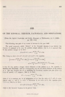 On the binomial theorem, factorials, and derivations