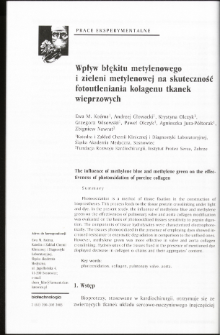 The influence of methylene blue and methylene green on the effectiveness of photooxidation of porcine collagen