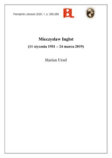 Mieczysław Inglot (11 stycznia 1931 – 24 marca 2019)