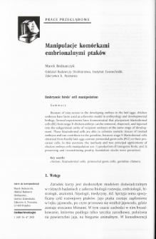 Embryonic birds&rsquo; cell manipulation