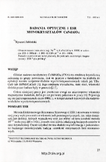 Badania optyczne i ESR monokryształ&oacute;w CaNdAlO4 = Optical and ESR measurement in CaNdAlO4 single crystals