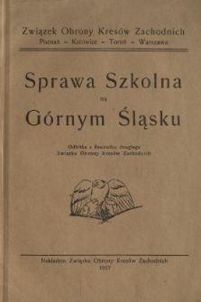 Sprawa szkolna na Górnym Śląsku