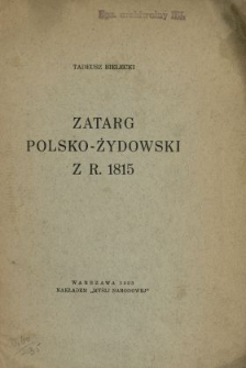 Zatarg polsko-żydowski z r. 1815