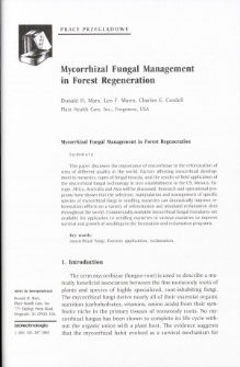 Mycorrhizal Fungal Managementin Forest Regeneration