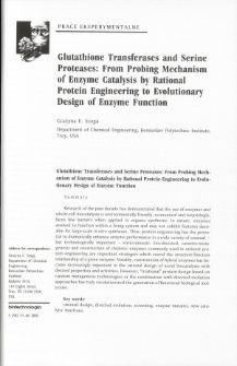 Glutathione Transferases and Serine Proteases: From Probing Mechanism of Enzyme Catalysis by Rational Protein Engineering to Evolutionary Design of Enzyme Function