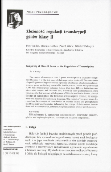 Złożoność regulacji transkrypcji genów klasy II