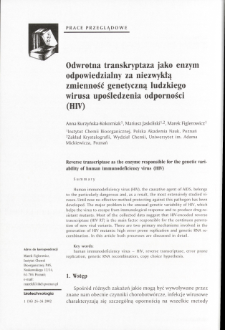 Reverse transcriptase as the enzyme responsible for the genetic variability of human immunodeficiency virus (HIV)