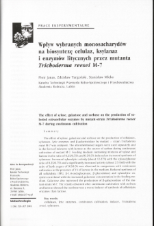 Wpływ wybranych monosacharydów na biosyntezę celulaz, ksylanaz i enzymów litycznych przez mutanta Trtchoderma reesei M-7