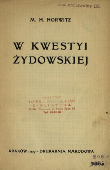 W kwestyi żydowskiej