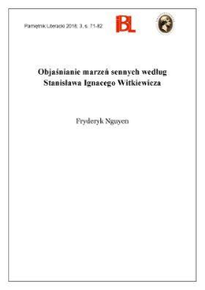 Objaśnianie marzeń sennych według Stanisława Ignacego Witkiewicza