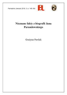 Nieznane fakty z biografii Jana Parandowskiego