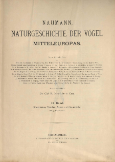 Naumann, Naturgeschichte der Vögel Mitteleuropas. neu bearbeitet R. Blasius [et al.] 2 Band ; Grasmücken, Timalien, Meisen und Baumläufer :