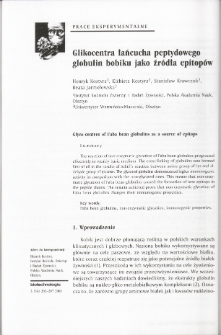 Glikocentra łańcucha peptydowego globulin bobiku jako źródła epitopów