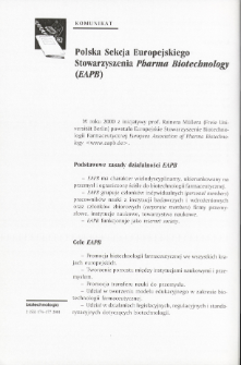 Polska Sekcja Europejskiego Stowarzyszenia Pharma Biotechnology (EAPB)