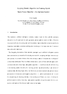 Applying genetic algorithm for training hybrid neuro-fuzzy classifier - the nfgClass system
